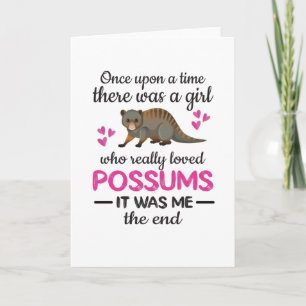 Tarjeta Chica Cute Possum Opossum Lover Possum Whisperer