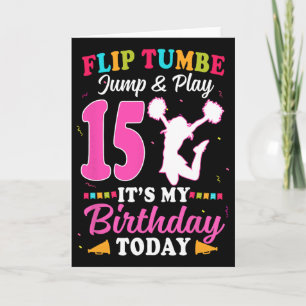 Tarjeta Chica de animadoras del cumpleaños número 15 15 añ
