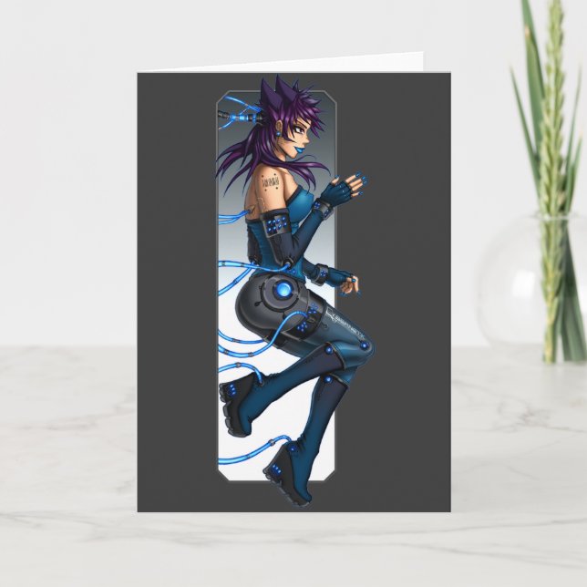 Tarjeta Chica de Anime de Sci-Fi (Anverso)
