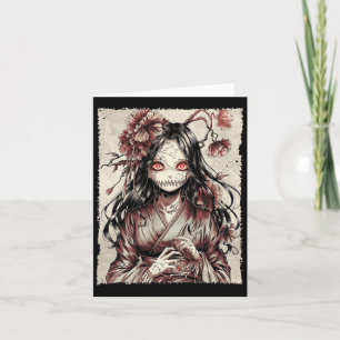 Tarjeta Chica de Anime de Terror Vintage Manga Japonés Hor