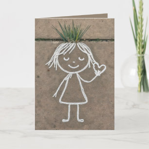 Tarjeta Chica de arte de Chalk con corazón