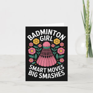 Tarjeta Chica de bádminton lanzadera divertida bádminton 
