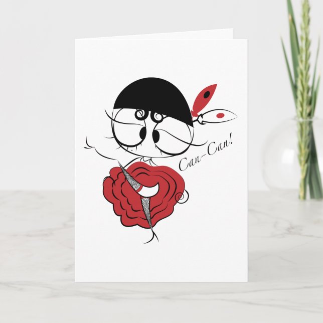 Tarjeta Chica de bailarín Can-Can (Anverso)