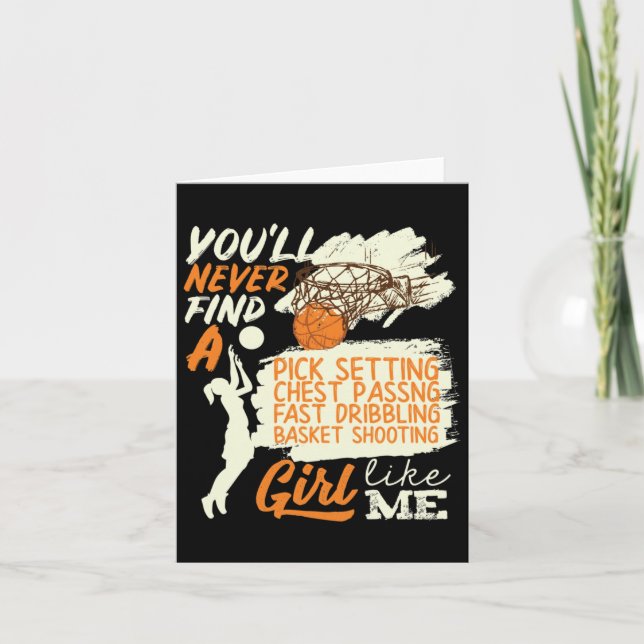 Tarjeta Chica de baloncesto como yo disparando regateando (Anverso)