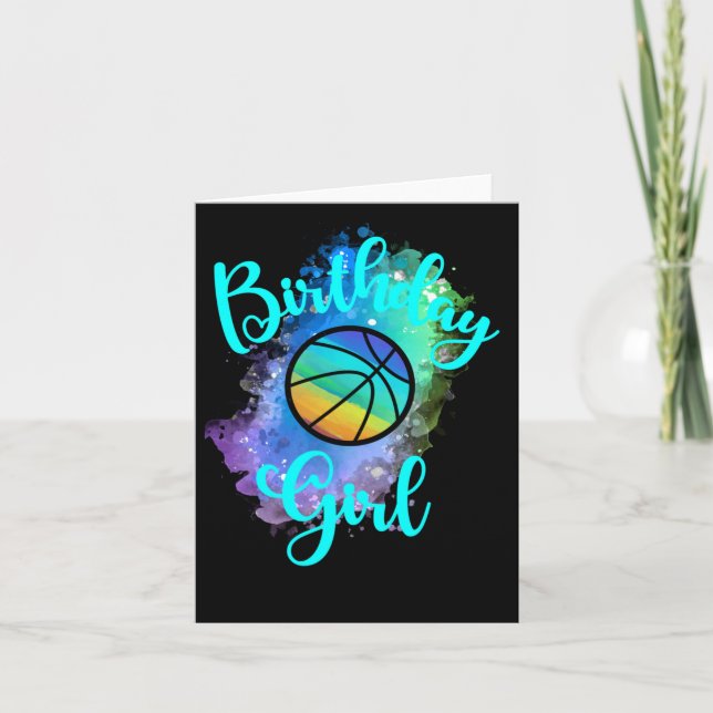 Tarjeta Chica de Baloncesto de Cumpleaños (Anverso)