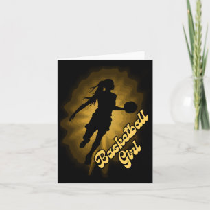 Tarjeta Chica de Baloncesto Sombra en los Rayos