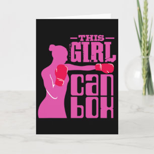 Tarjeta Chica de boxeo de fitness con guantes - Me encanta