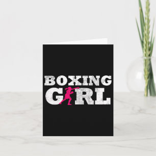 Tarjeta Chica de boxeo Jugador Silhouette Sport Gift
