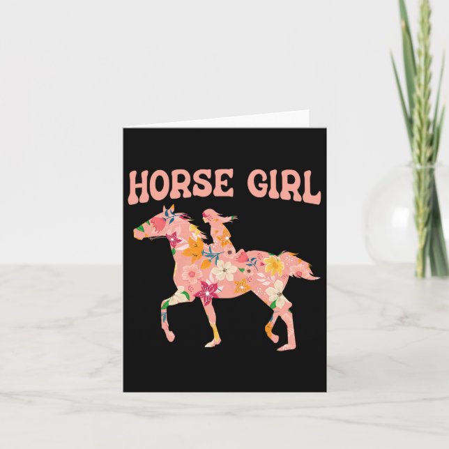Tarjeta Chica de caballos - Caballos de equitación H (Anverso)