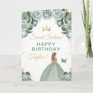 Tarjeta Chica de Cabello Rubio Salvia Cumpleaños Dulces Di