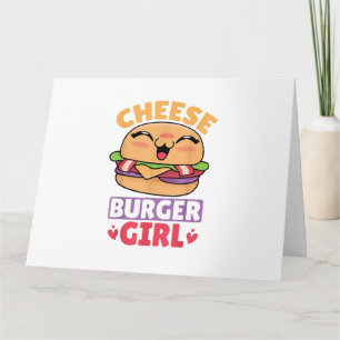 Tarjeta Chica de Cheeseburger, Mujeres Hamburguesas y Chee