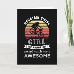 Tarjeta Chica de Ciclismo de Montaña Regalo Divertido de M