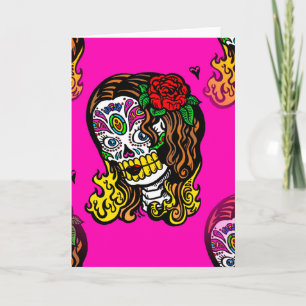 Tarjeta chica de cráneo de azúcar