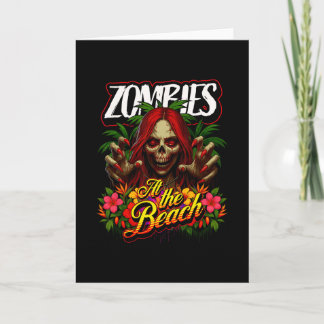 Tarjeta Chica de cráneo tropical de terror para crucero y 