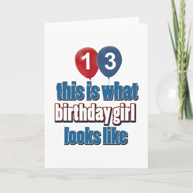 Tarjeta Chica de cumpleaños 13 (Anverso)