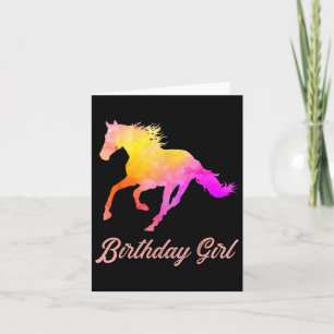 Tarjeta Chica de cumpleaños amantes del caballo acuarela C