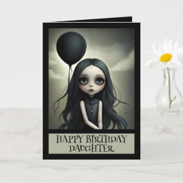Tarjeta Chica de cumpleaños con globo personalizable