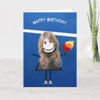 Chica de cumpleaños con remo y bola de bolas