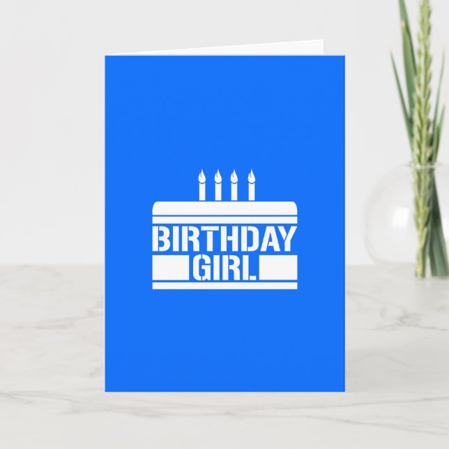 Tarjeta Chica de cumpleaños con torta (Anverso)