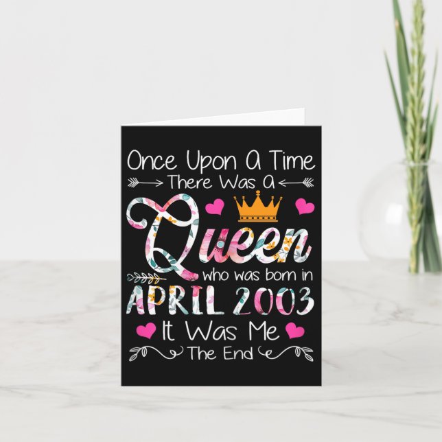 Tarjeta chica de cumpleaños de 22 años Reina de cumpleaños (Anverso)