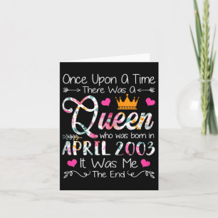 Tarjeta chica de cumpleaños de 22 años Reina de cumpleaños
