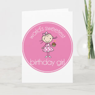 Tarjeta Chica de cumpleaños más dulce del mundo