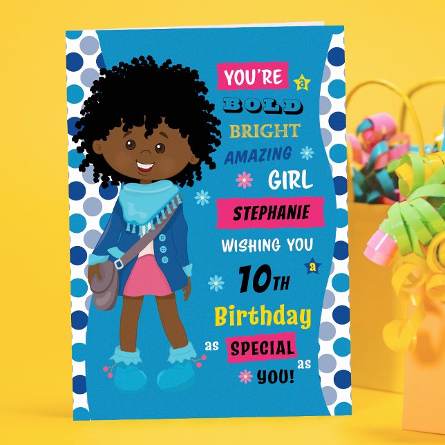 Tarjeta Chica de cumpleaños negro (Subido por el creador)