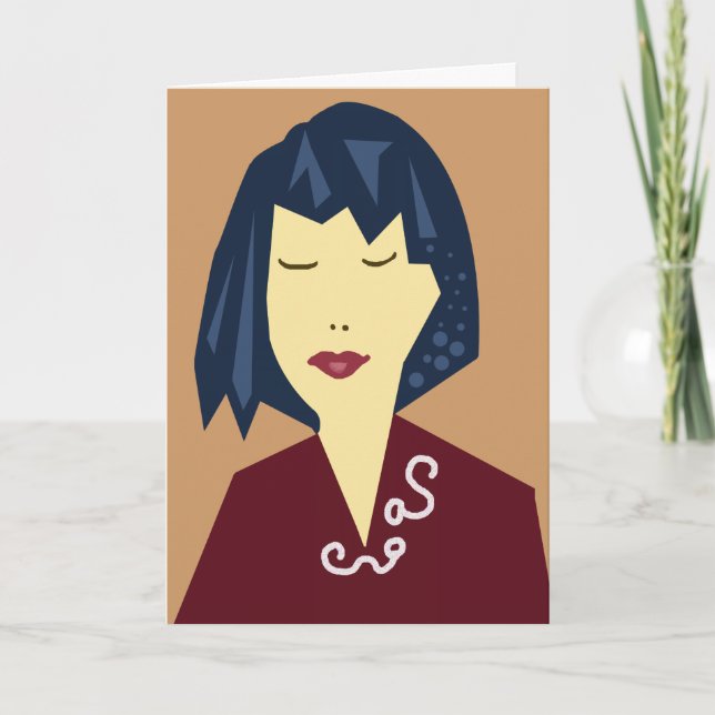 Tarjeta Chica de cumpleaños para el cabello de Manga (Anverso)