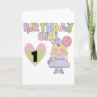 Tarjeta Chica de cumpleaños Primera camiseta de cumpleaños