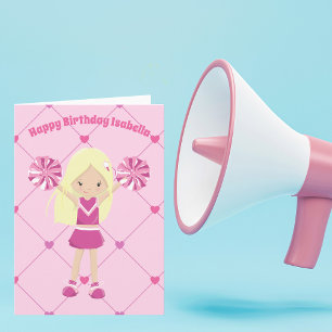 Tarjeta Chica de cumpleaños rosado del Personalizado de ac