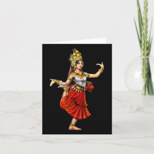 Tarjeta Chica de danza tradicional camboyana jemer Apsara 