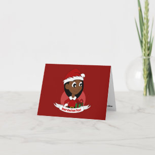Tarjeta Chica de dibujos animados personalizada de Navidad