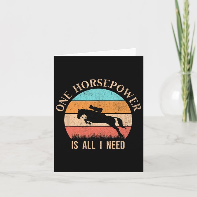 Tarjeta Chica de equitación retro Funny Horse Rider Vint (Anverso)