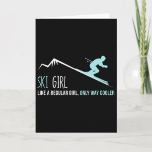 Tarjeta Chica de esquí como una chica normal divertida lin