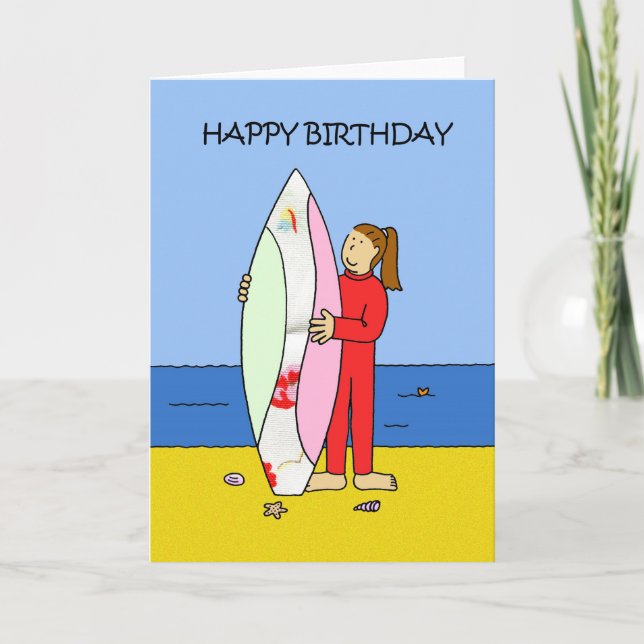 Tarjeta Chica de feliz cumpleaños (Anverso)