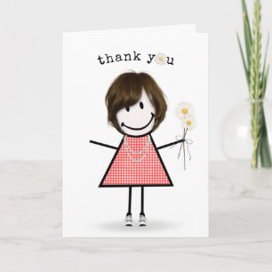 Tarjeta Chica de Figura con Dalias Gracias