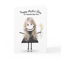 Chica de figura de palo Día de la Madre para la ma