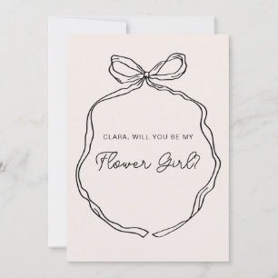 Tarjeta chica de flor de cinta de mano dibujada po