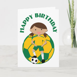 Tarjeta Chica de fútbol 4 y grano verde y amarillo