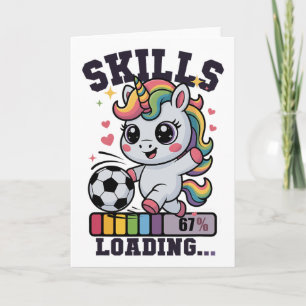 Tarjeta Chica de fútbol lindo unicornio 67 habilidades car