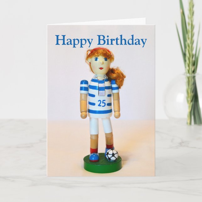 Tarjeta Chica de fútbol Nutcracker Feliz cumpleaños (Anverso)