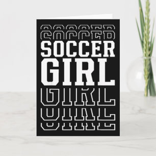 Tarjeta Chica de fútbol Texto en capas divertido Hija Juve