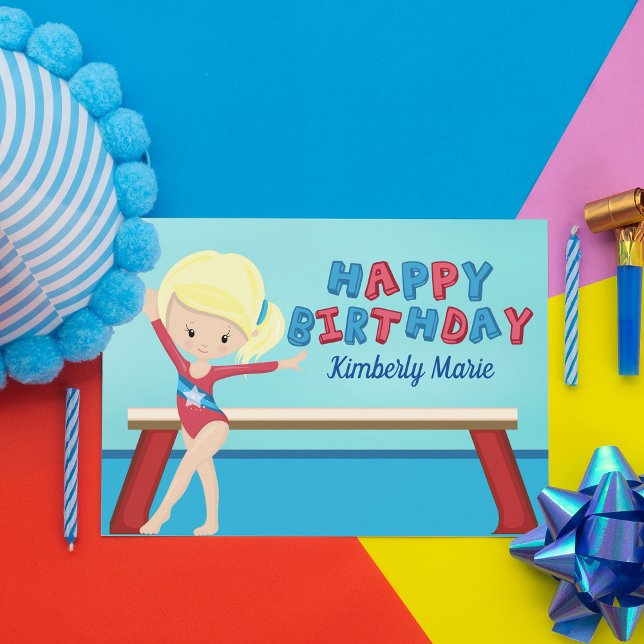 Tarjeta Chica de Gimnasia Cute Banda Gimnast Cumpleaños (Subido por el creador)
