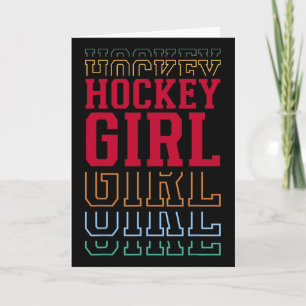 Tarjeta Chica de Hockey Texto Divertido en Capas Hija Jóve