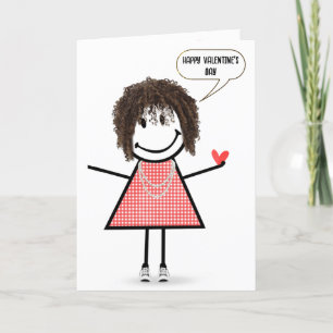Tarjeta Chica de imágenes de San Valentín con burbuja de v