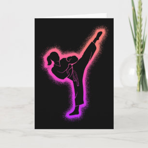 Tarjeta Chica de Karate Artes Marciales Niños Mujeres Niña