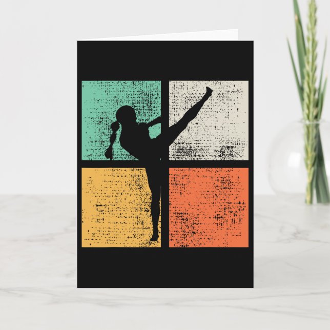 Tarjeta Chica de kickboxing Muay Thai Kickboxer  (Anverso)