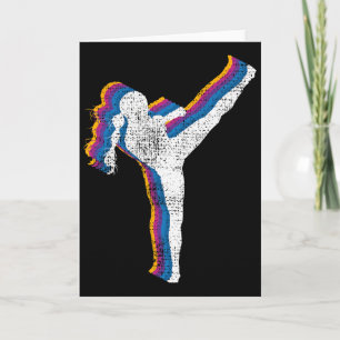 Tarjeta Chica de kickboxing Regalo vintage de kickboxer