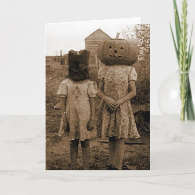 Tarjeta Chica de la calabaza con el saco negro (Anverso)