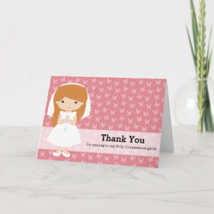 Tarjeta Chica de la comunión santa * elija su color de